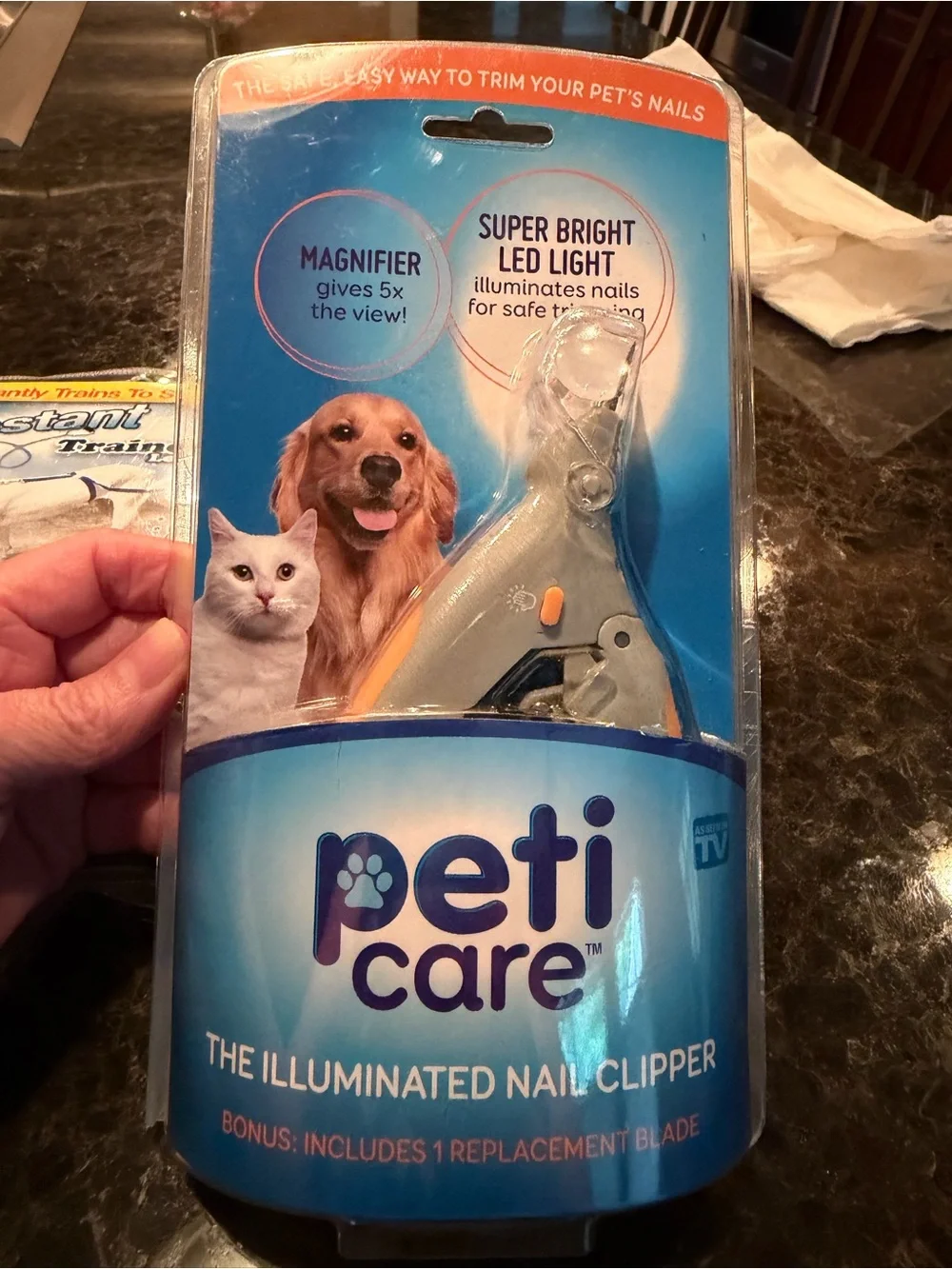 Peti Care Illuminated Nail Clipper with LED Light and dog instant trainer